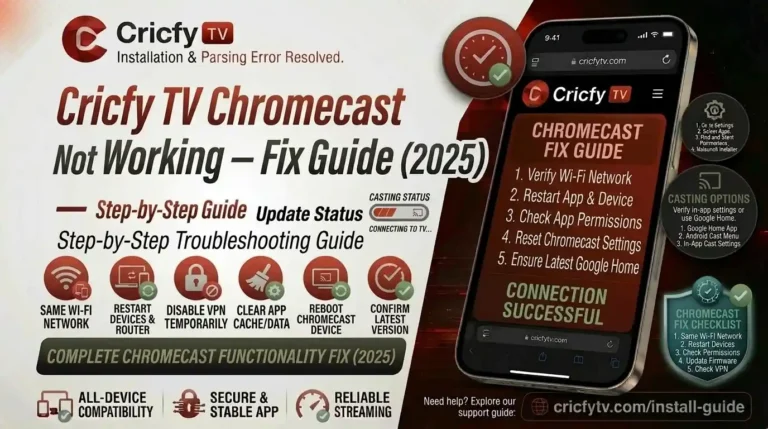 Cricfy TV Chromecast Not Working