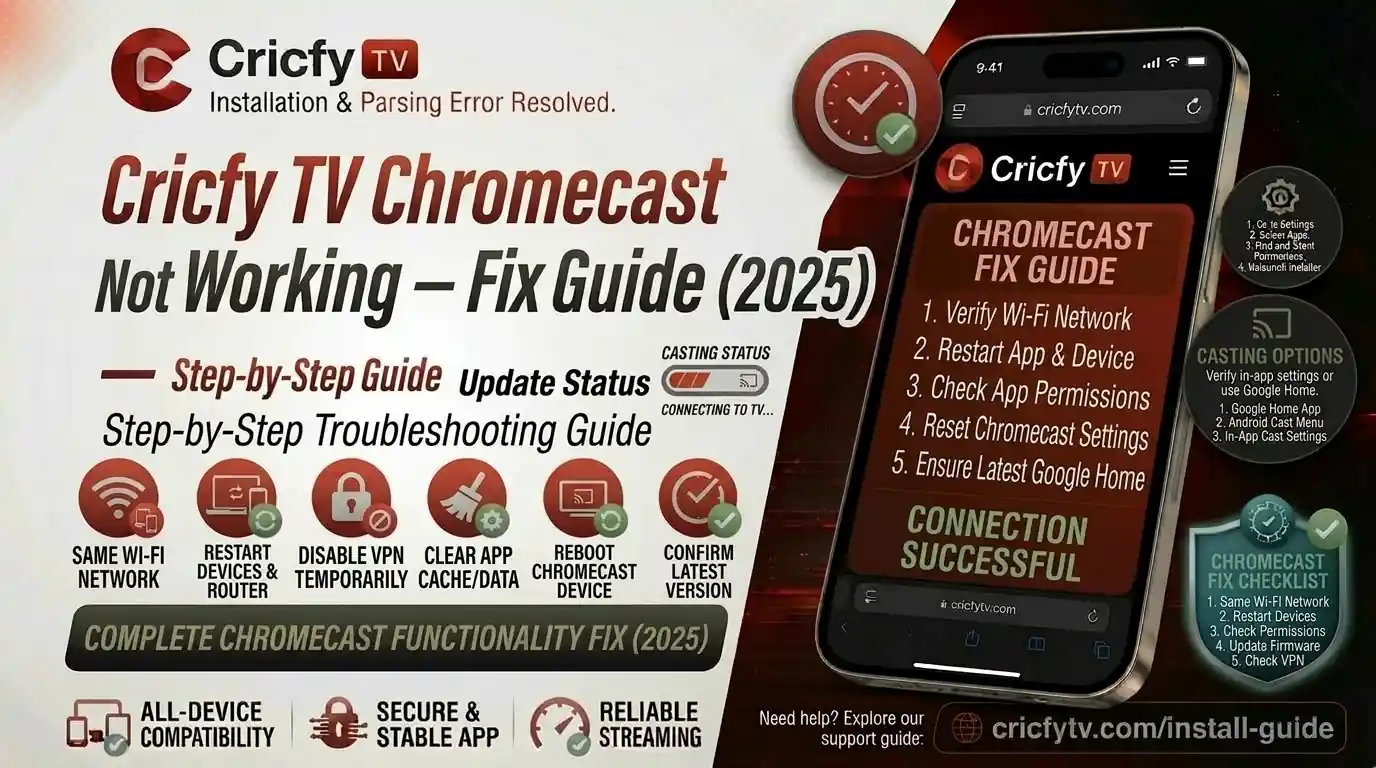 Cricfy TV Chromecast Not Working