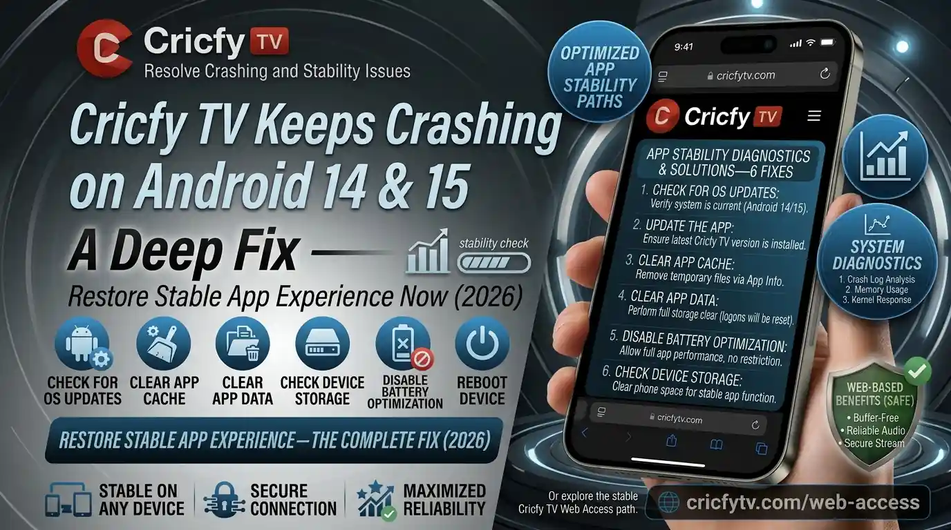 cricfy tv keeps crashing