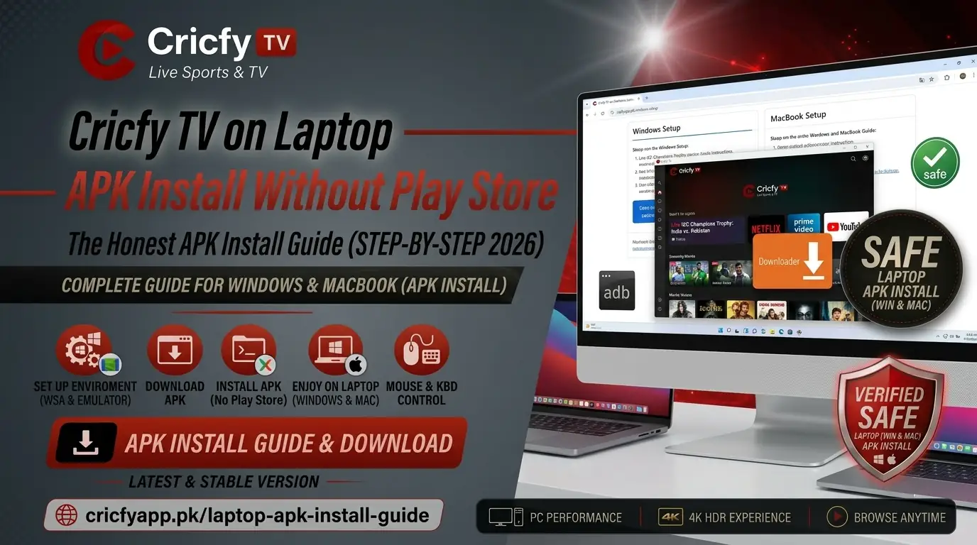 cricfy tv on laptop