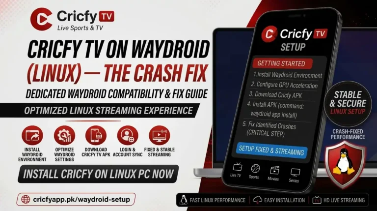 Cricfy TV on Waydroid