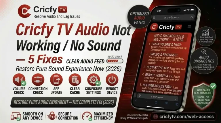 cricfy tv audio not working