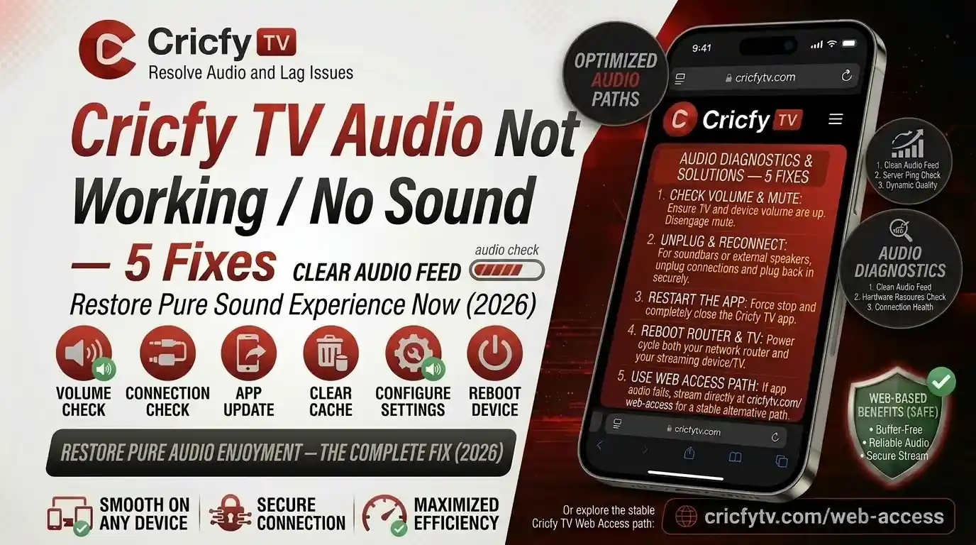 cricfy tv audio not working